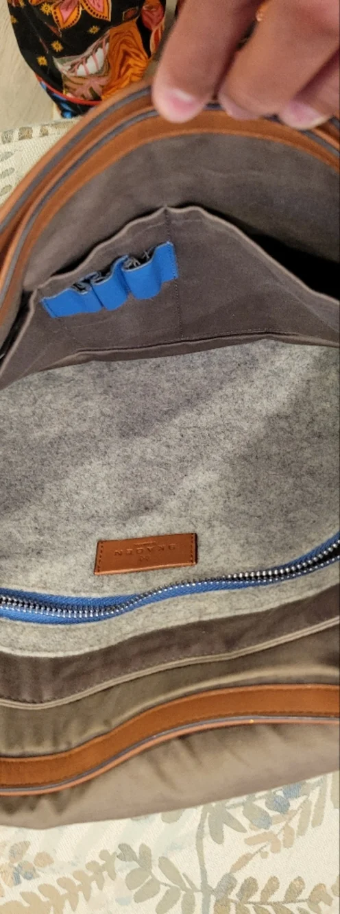 Skagen Brown Leather Messenger Bag with Black Strap